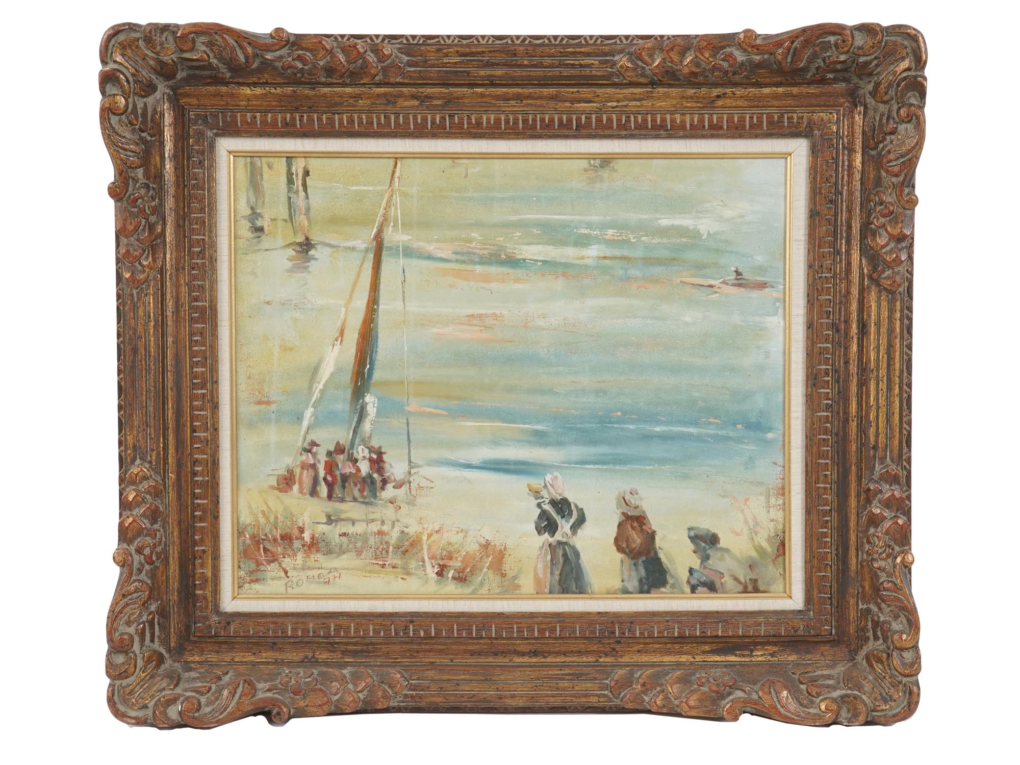 ATTRIBUTED TO TADEUSZ ROMAN MARINE OIL PAINTING